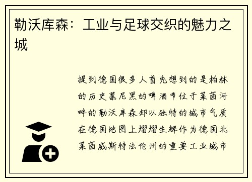 勒沃库森：工业与足球交织的魅力之城